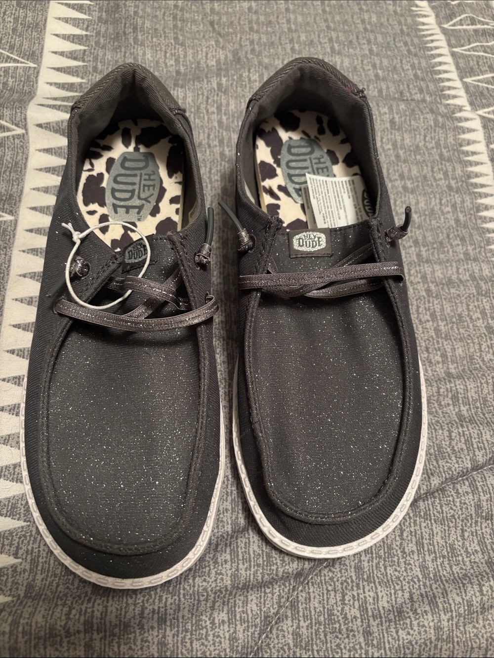 Hey Dude woman’s Sparkle Black Slip-On Casual Shoes